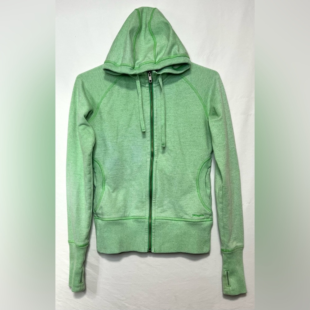 Patagonia Cloud Stack Hoody in Nettle Green Cozy Organic Cotton Hoodie Jacket - Picture 3 of 12